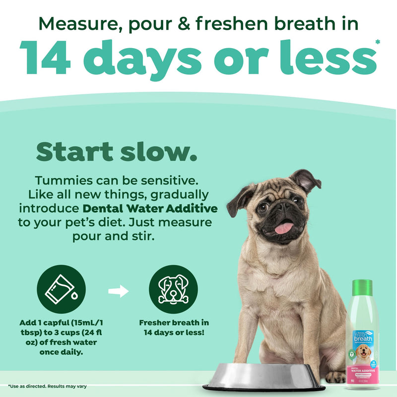TropiClean Fresh Breath Water Additive for Puppies, Teeth Cleaning and Breath Freshener Solution, No Toothpaste or Toothbrush Required, 8 oz. 8 Fl Oz (Pack of 1)