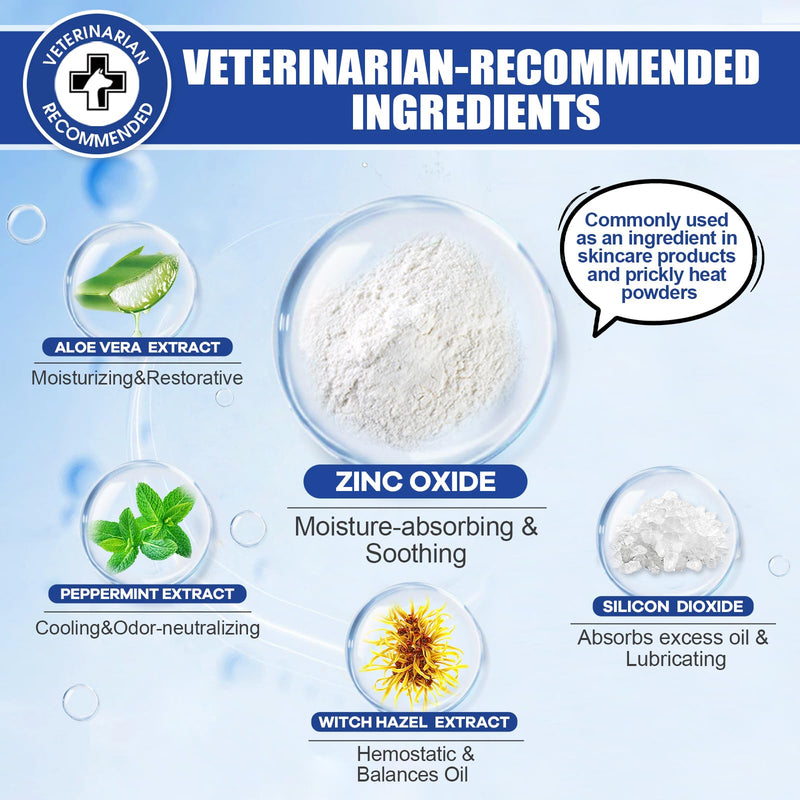 Ear Powder for Dogs Plucking with Curved Hemostats,Dog Ear Hair Removal Powder with Zinc Oxide for Moisture Absorption,Helps Ear Dry and Clean 24pcs