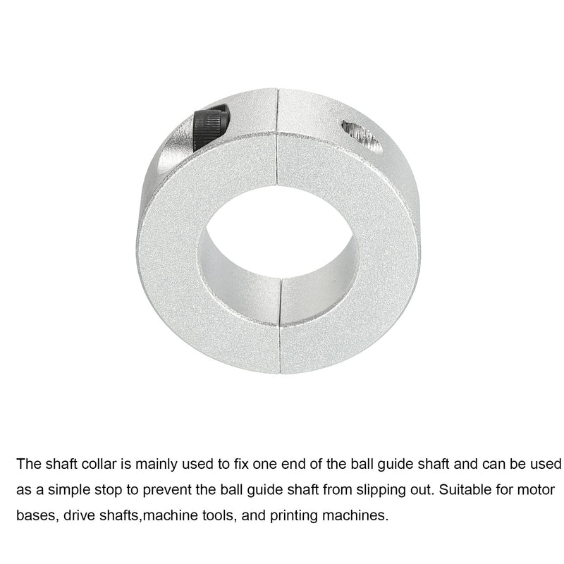 MECCANIXITY Shaft Collar 1.1 Inch Bore Double Split Aluminum Clamping Collar Shaft Collars with Set Screw Silver Tone - NewNest Australia