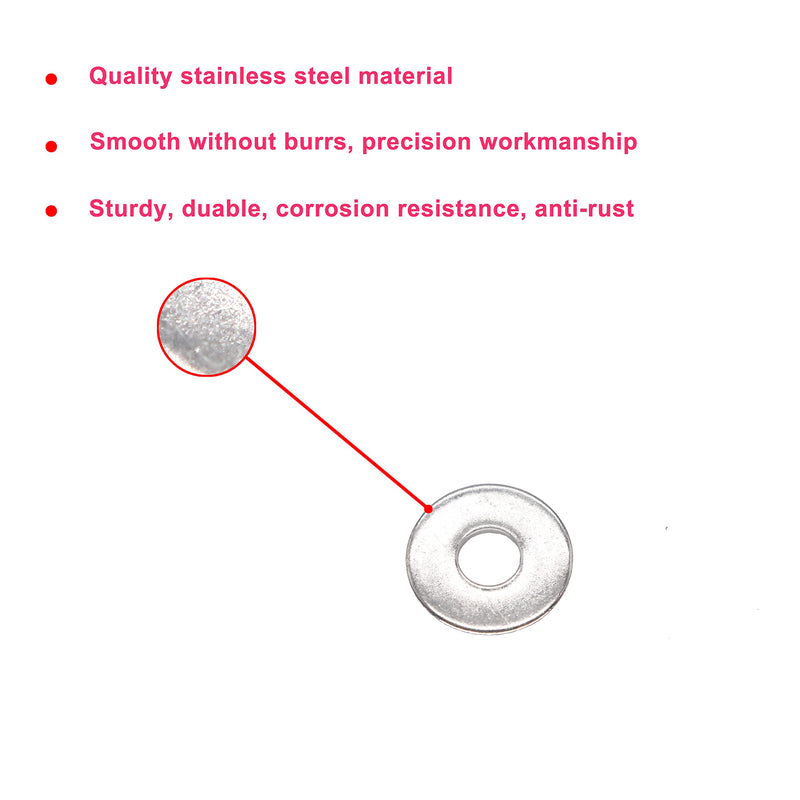 cSeao M8 Fender Washer, M8 Flat Washers Silver, 8mm I.D 24 OD Fender Washer, M8 Washers for Bolts Screws, Pack of 50