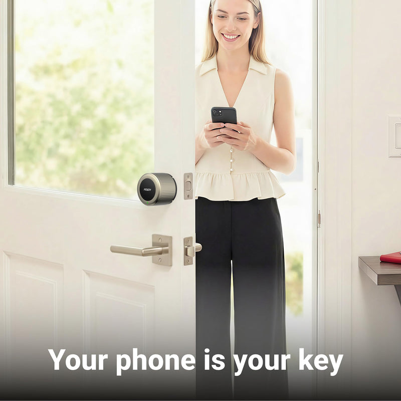 Retrofit Smart Lock for Existing Deadbolt, Built-in Wi-Fi Champagne gold