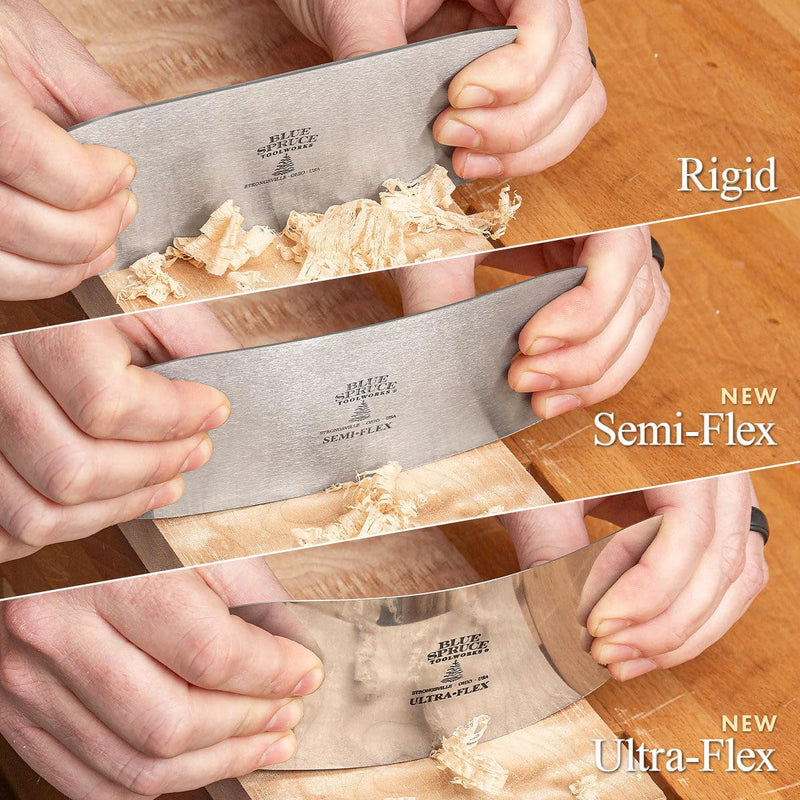 Blue Spruce Toolworks Straight 6" Card Scraper Set, 3 Flex Options, Smooth and Refine Flat Surfaces, Rectangular Card Scraper for Woodworking, USA Made