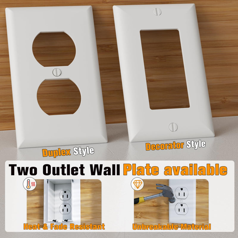 Recessed Outlet Box, DBVS1C-1 Low Profile Electrical Outlet Box, Wall Plate Kit for New Vinyl Siding, Enclosed Weatherproof Outlet Box with Duplex & Decorator Style Covers, 1-Gang, Vertical, Clear Vertical; 1-Gang