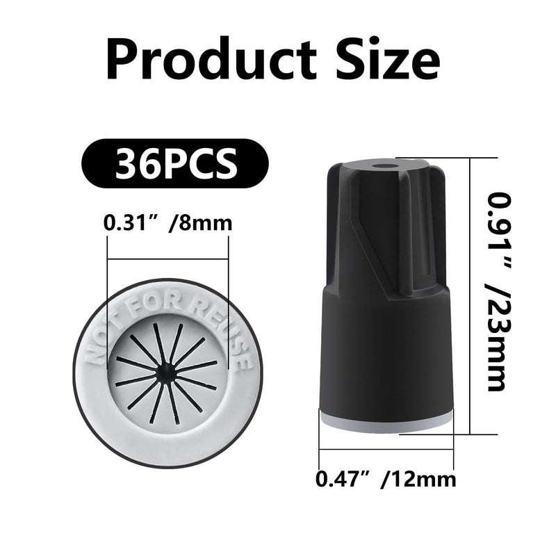 36 PCS Waterproof Wire Connectors Outdoor Electrical Cable Terminal Twist Nuts Cap for Wet Location Installation Lights Irrigation Valves Black black-36