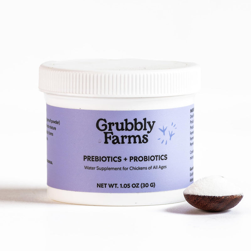 Grubbly Farms Prebiotics + Probiotics for Chickens (30 Day) 30 Day