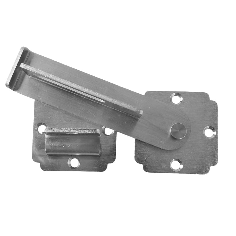 Flip Gate Latch Lock with Padlock Hole, Heavy Duty Stainless Steel Door Latch for Outdoor Wooden Fence, Swing Open Gate, Double Gate, Barn Door, Shed, Vinyl Fence, Yard (Silver (1 Pcs)) Silver (1 Pcs)