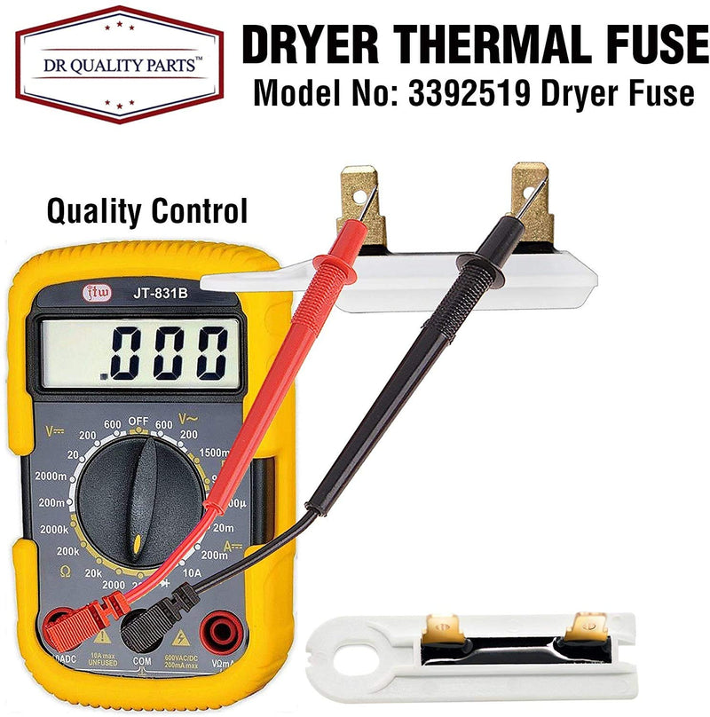 3392519 Set of 3 Dryer Thermal Fuse By DR Quality Parts Replaces Part Numbers WP3392519, AP6008325, 3388651, 694511, 80005, ET401, PS11741460, WP3392519VP