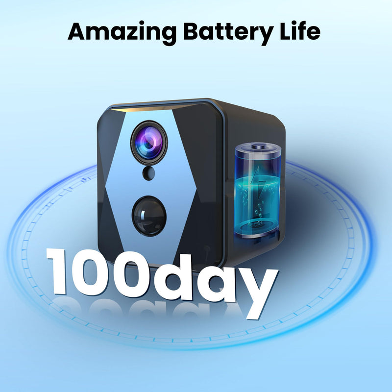 Hidden Camera, 4K QHD Spy Camera, WiFi Mini Camera, Small Camera, 100 Days Standby Time, Real-time Record, AI Motion Detection Camera, Cloud & SD Storage, Auto Night Vision Cameras for Home Security