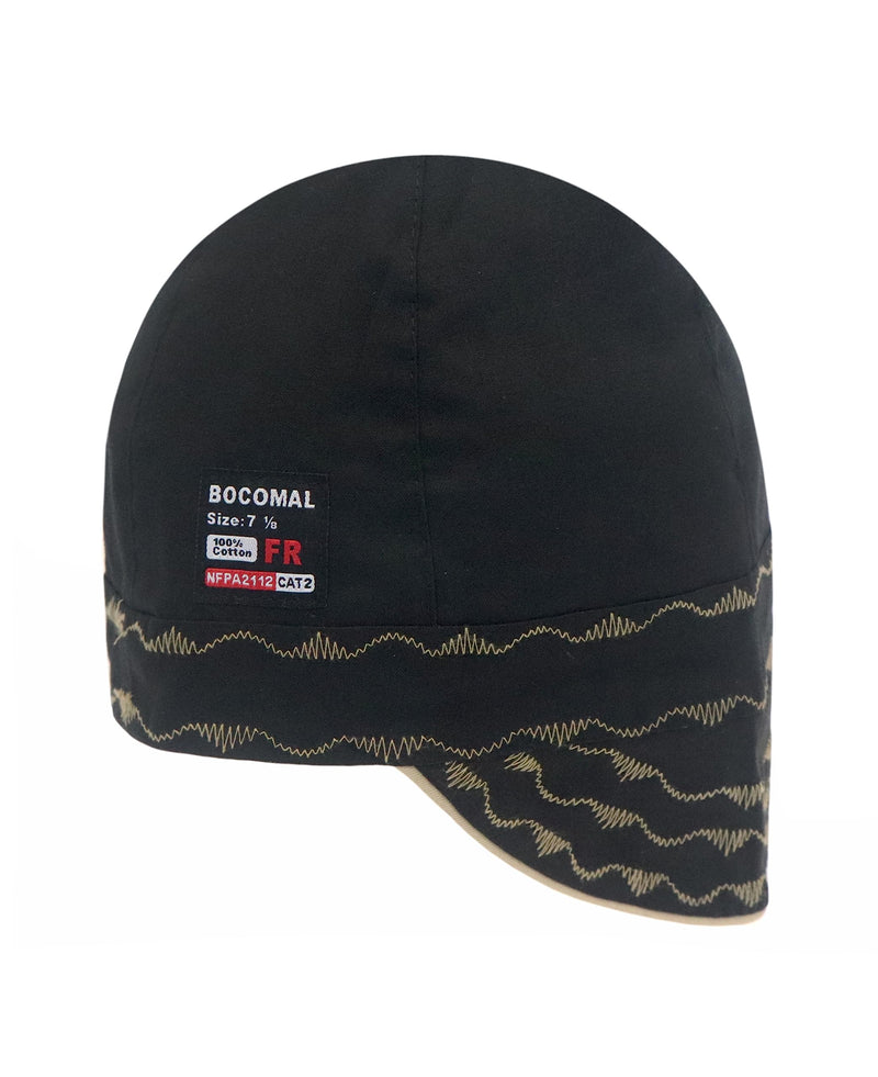 BOCOMAL Welding Cap High Deep CAT2 Flame Resistant Midweight 6 Pannel Welder Caps 7 3/8 Dark Grey