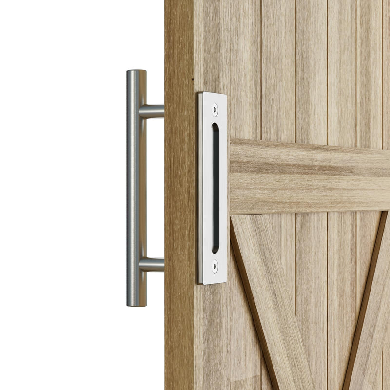 CCJH 9.5" Stainless Steel Sliding Barn Door Handles Pull Flush Hardware Set,Double Side for Gates Garages Sheds Furniture Stainless Steel-24cm/9.5''