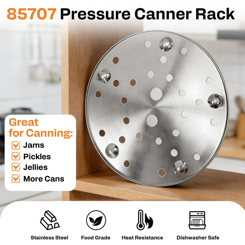 85707 11-Inch Pressure Canner Rack, Stainless Steel Pressure Cooker Rack Canning Rack Fit for Presto All-American & More16 to 22 Quart Cookers and Canners Universal Cooking/Canning Rack, 2-Pack