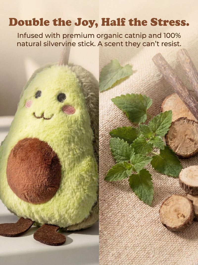 Durable and lnteractive Cat Teething Stick Toys: Chewing Stick, Grinding Teeth Rod, and chewable Cat Doll for Your Pet's Entertainment (Avocado Green) Avocado Green