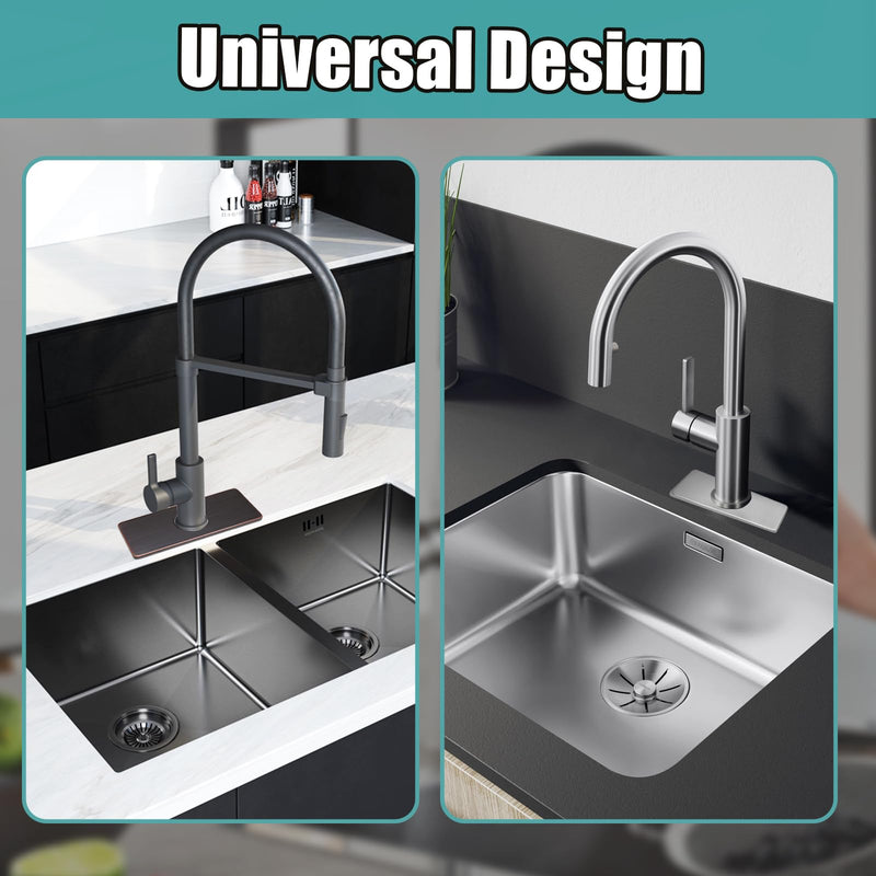 Murtenze 6 Inch Sink Faucet Hole Cover Deck Plate, Oil Rubbed Bronze Escutcheon Faucet Plate, Stainless Steel Faucet Hole Cover for Kitchen Bathroom Sink 1 Hole or 3 Hole 4 Inch Centerset, 1 Pack