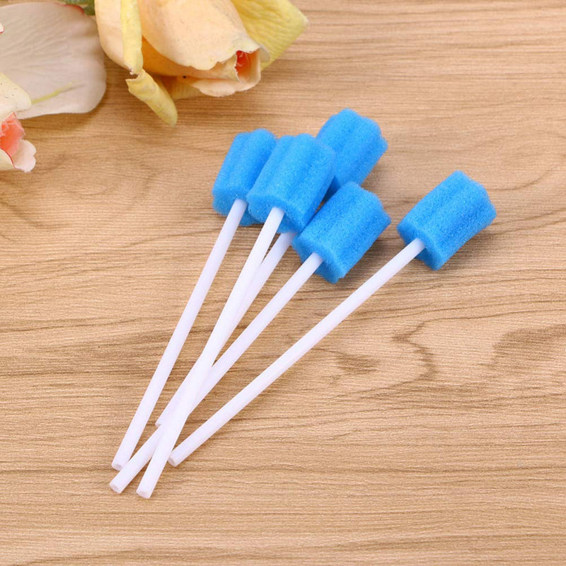 Healifty Mouth Swabs for Elderly, 30pcs Disposable Medical Sponge Stick Oral Care Cleaning Sponge, Blue 30Pcs Blue