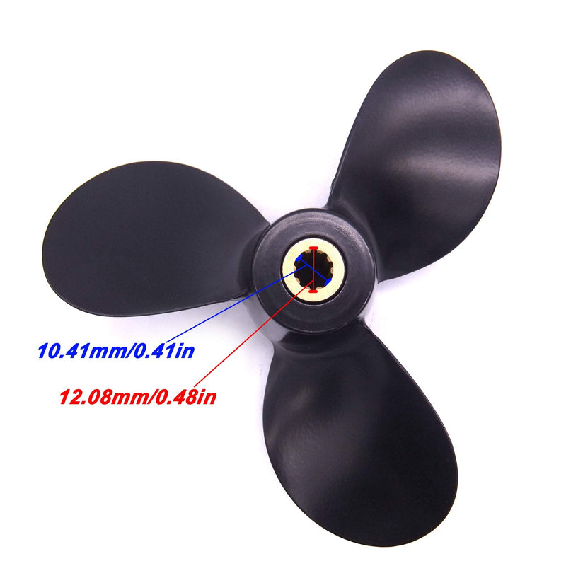 Boat Motor 58111-98651-019 Aluminum Alloy Propeller 7 1/2x7 7.5x7 for Suzuki DF4 DT5 DT6 Outboard Engine