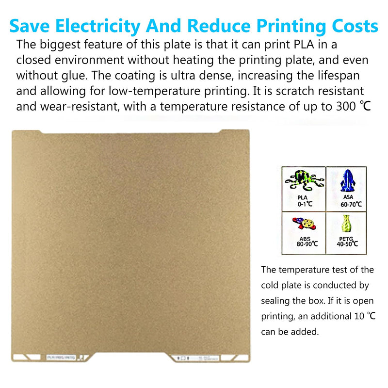 H2C/A2L Cold Printing Build Plate Upgraded No-Heating No Glue Double Sided PEI Cool Platform Sheet, 335x346.5mm 3D Printer Textured Surface Flexible Removable Spring Steel Heated Printing Bed Mat | H2C/A2L Cold Plate For H2C