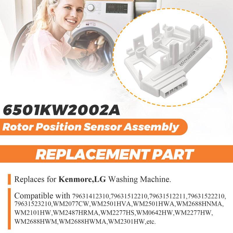 6501KW2002A 6501KW2002B Washer Rotor Position Sensor Assembly Fit for LG Kenmore Washer 6501KW2002A Hall Sensor Replace PS3529186 AP4440680 for wm2016cw wm3170cw wm3370hwa wm3575cw by Beaquicy