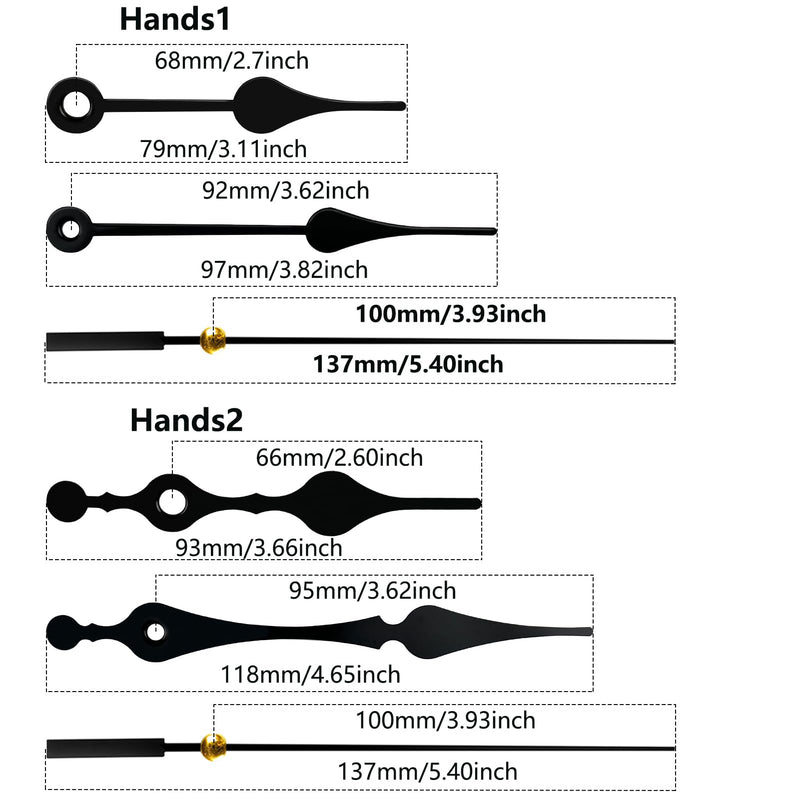 Clock Mechanism Replacement,Quartz Battery Operated Movement Silent DIY Wall Clock Repair Parts Replacement Shaft Lengths 16mm(41/64inch) thread length 3/8 inch