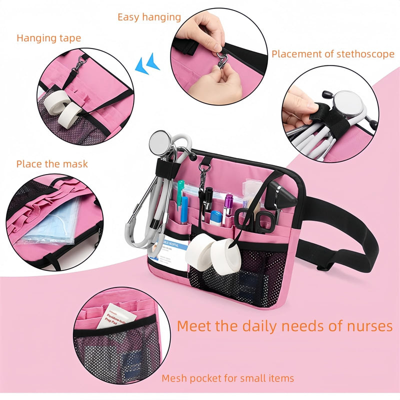Yodilala Nurse Fanny Pack,Medical Waist Bag Medical Gear Pockets Storage for Stethoscopes,Utility Waist Storage Bag,Adjustable Waist Strap，Bandage Scissors and Other Medical Supplies（Purple） Purple