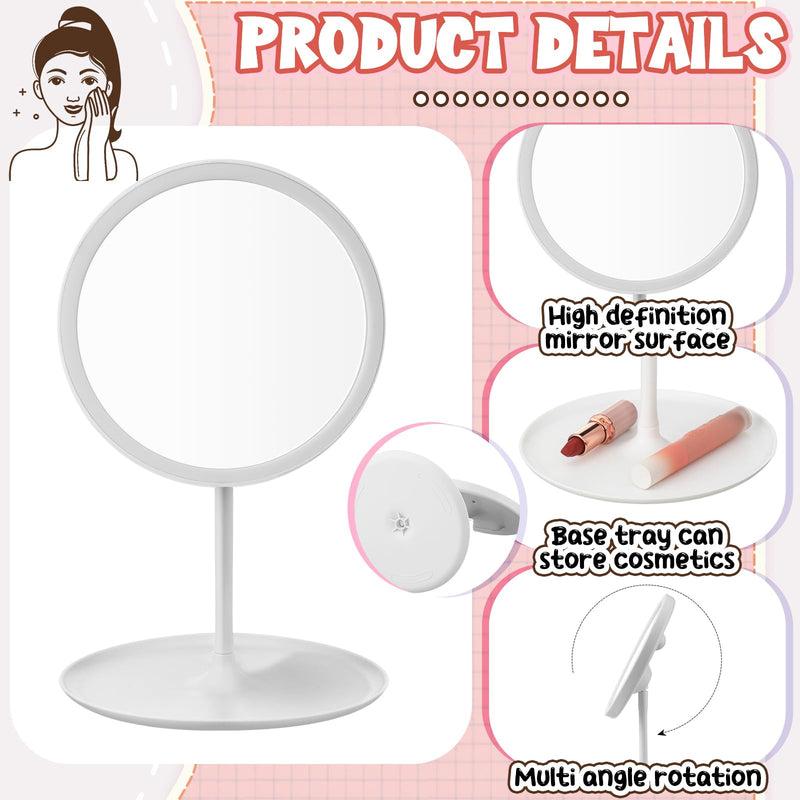6 Pcs Spa Party Mirror Spa Party Supplies Sleepover Favors Accessory Make up Table Mirror for Sleepover Slumber Birthday Favors Adult Women Gift(White) White