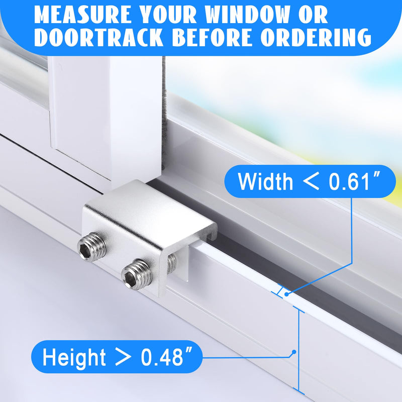Sliding Window Locks (2 Pack), Window Locks for Up and Down Windows and Horizontal Windows, Window Security Bars, Window Security Lock with Key，Adjustable Security Window Locks (Silver) Silver 2