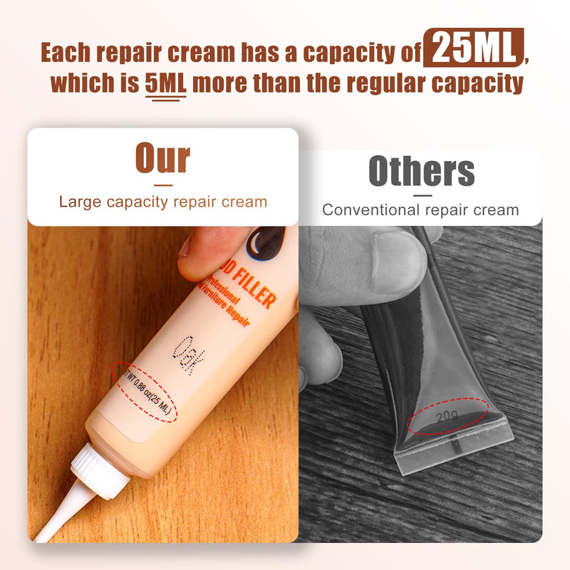 Wood Furniture Repair Kit- Set of 41 Laminate Vinyl Floor Repair Kit Wood Fillers,Floor Scratch Repair, Touch Up Markers, Restore Hardwood Scratches, Cracks, Hole for Floor, Table, Door, Cabinet 3
