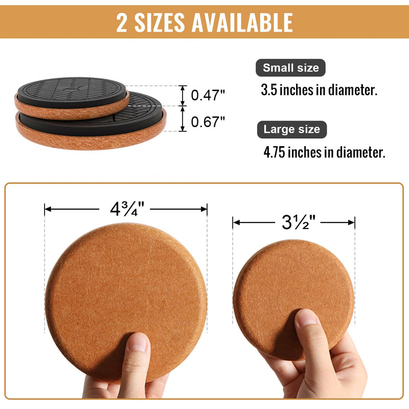 Felt Furniture Sliders for Hardwood Floors, 16 PCS 3 ½" Furniture Pads for Wood Floors, Furniture Movers for Heavy Duty Furniture, Move Large Furniture Easily 16 pcs 3 ½ inch (Hard floors)
