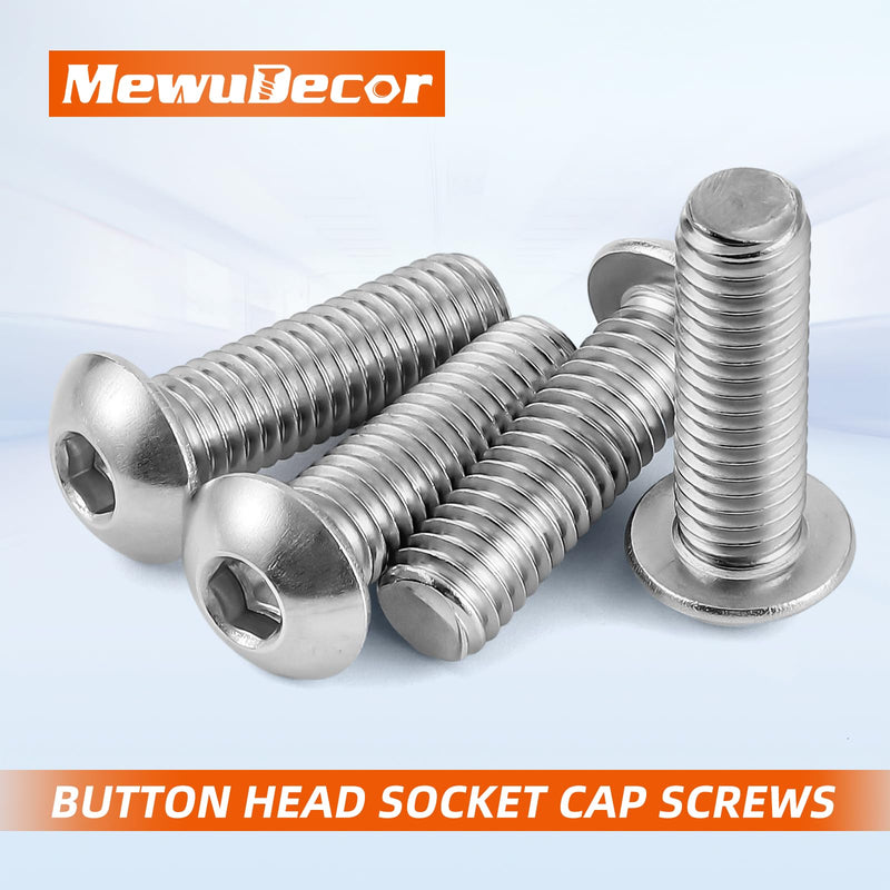 M5-0.8 x 20mm Button Head Socket Cap Screws, Stainless Steel 18-8 (304), Bright Finish, Fully Threaded, Pack of 50 M5 x 20mm - NewNest Australia