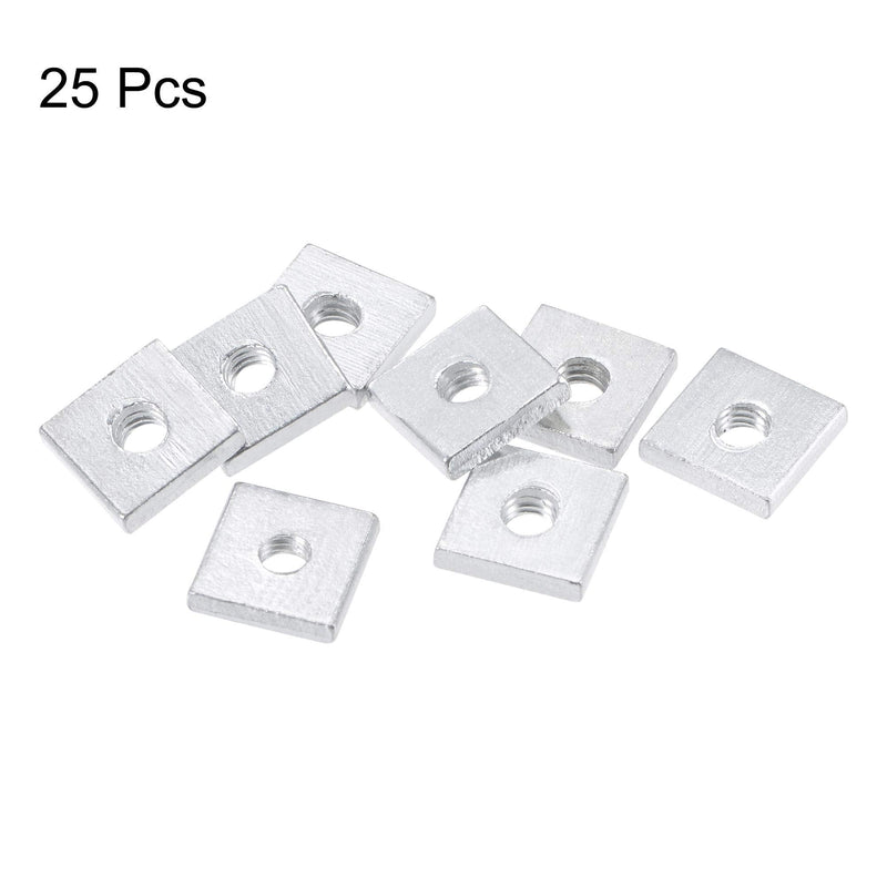 uxcell Square Nuts, M4x10mmx2mm Zinc-Plated Metric Coarse Thread Assortment Kit, 25 Pcs
