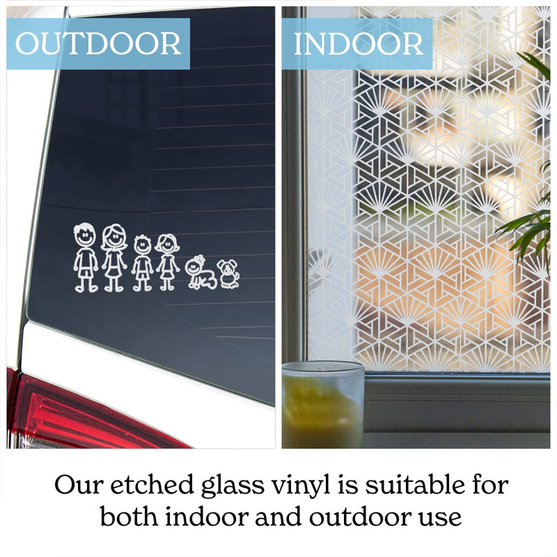 Frosted Vinyl for Glass [12in x 11in] Compatible with Cricut, Silhouette and More. Permanent Adhesive White Translucent Etched Glass Vinyl [Pack of 10]