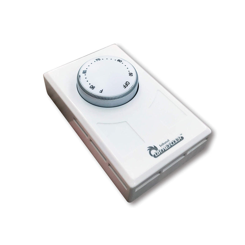 DR-001 Wall Thermostat 4 wires single or Double poles 120-277V 3360-7756W, White.