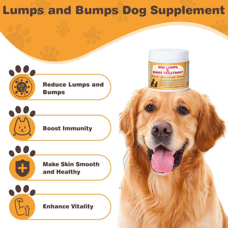 Lumps and Bumps Dog Supplement, Lipoma Treatment for Dogs -Mushroom Powder for Dogs Support Digestive & Immune System, Improved Mobility, 3.52 oz - PawsPlanet Australia