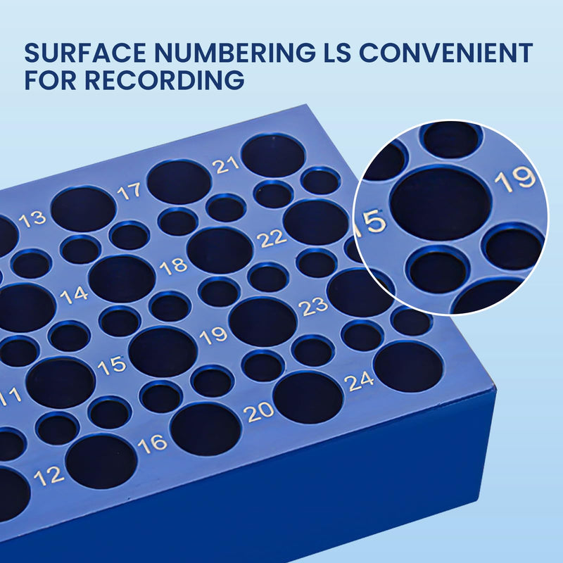 Dual-Size Aluminum Cooling Block (24+36 Wells) for PCR Tubes - Reusable 0.2ml/1.5ml/2ml Centrifuge Tube Ice Bath Cooler, Compact Lab & Home Use