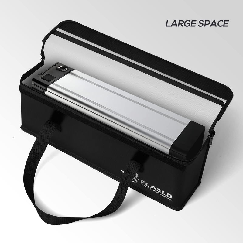 FLASLD 2-Pack E-Bike Battery Bag Fireproof Safe Charging Bag Explosionproof Lipo Battery Bag Large Capatity for Storage Charging (16 x 4.3 x 5in) 16 x 4.3 x 5inch - 2 Pack