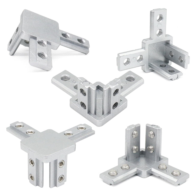 8Pcs 10 Series Aluminum Extrusion Profile Tri Bracket 3-Way End Corner Right Angle 1" x 1" 1 Inch Connector with Screws for 1010 Extruded Aluminium Esquina Profil 8 sets 3 way bracket with m5