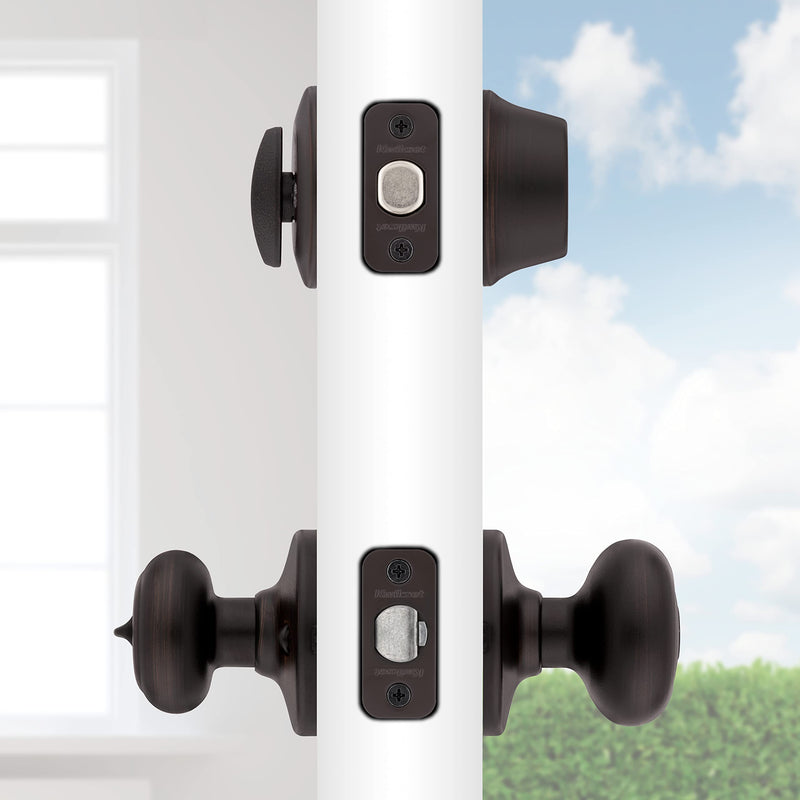 690 Cove Keyed Entry Knob and Single Cylinder Deadbolt Combo Pack featuring SmartKey in Venetian Bronze featuring Microban 1 Pack With SmartKey