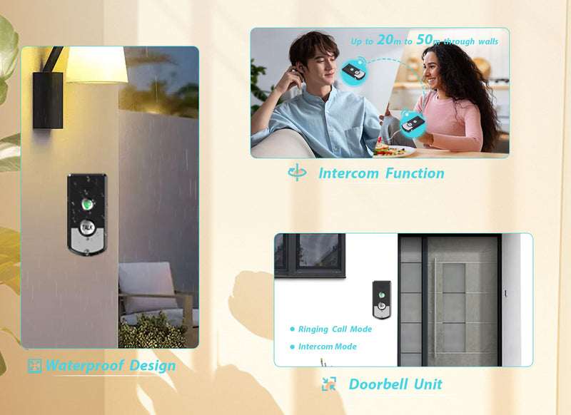 2 Way Voice Intercom, Intercom Unit, Waterproof Wireless Intercomunicador, Intelligent Power Saving Chip, Intercoms Wireless for Home