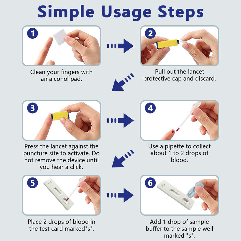 PSA Test kit at Home PSA Health, PSA Test Kit | Home PSA Test in 10 Minutes. Highly Accurate, Easy to Read and Use. Quick Results | Includes All Test Components