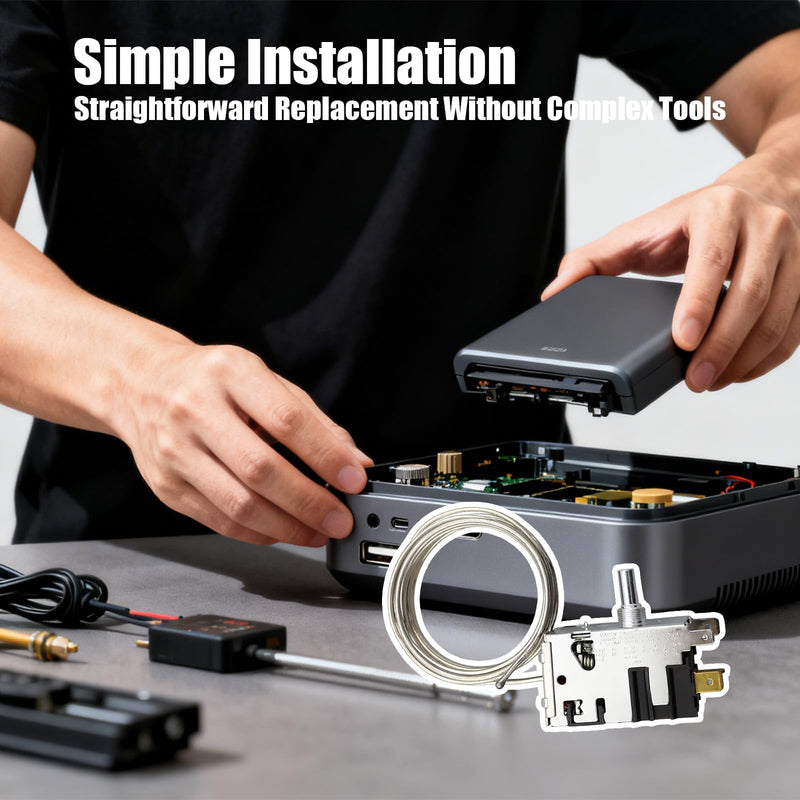 800366 Temp Control Kit Compatible with True Refrigeration Replace 077B6806 077B7172 988282, 76" Coil Sensing Thermostat