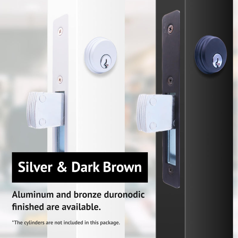 elox Swinging Narrow Stile Aluminum Door Mortise Deadbolt Lock, Swinging Deadbolt, 1-1/8" Backset, w/Bronze Duronodic Finish faceplate DU