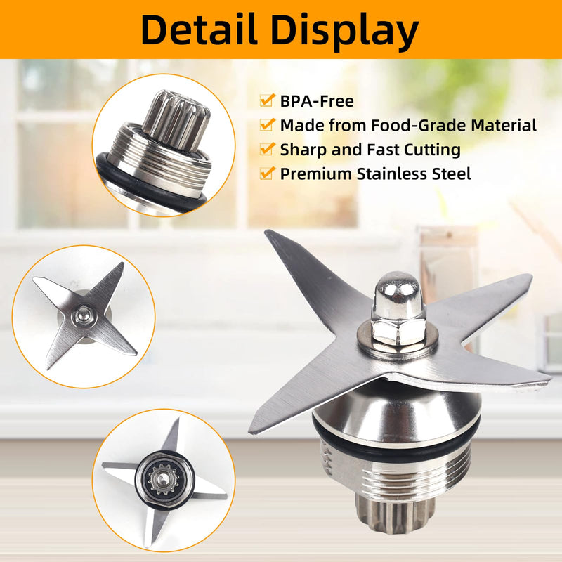 Blade Replacement Parts for Vitamix - Blender Wet Blade Assembly with Wrench and Drive Socket, Compatible with Vitamix 64oz and 32oz Containers,Durable Construction