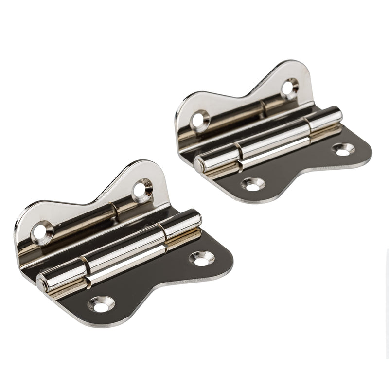 Large Nickel Plated Offset Hoosier Type Butterfly Cabinet Hinges | 1 Pair/Pack | Hoosier Type Cabinet Reproduction Hardware | UA-210-HPN (1)