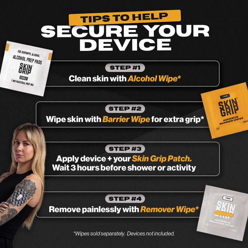 Skin Grip Freestyle Libre 3 Sensor Covers- Waterproof & Sweatproof Adhesive Patches for 10-15 Days (Not for Libre2), Pre-Cut Continuous Glucose Monitor Diabetic Sensors Cover - 20 Pack, Tan