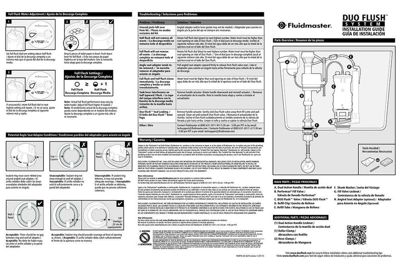 Fluidmaster 550DFRK-3 DuoFlush Complete Fill and Dual Flush Conversion System, 2