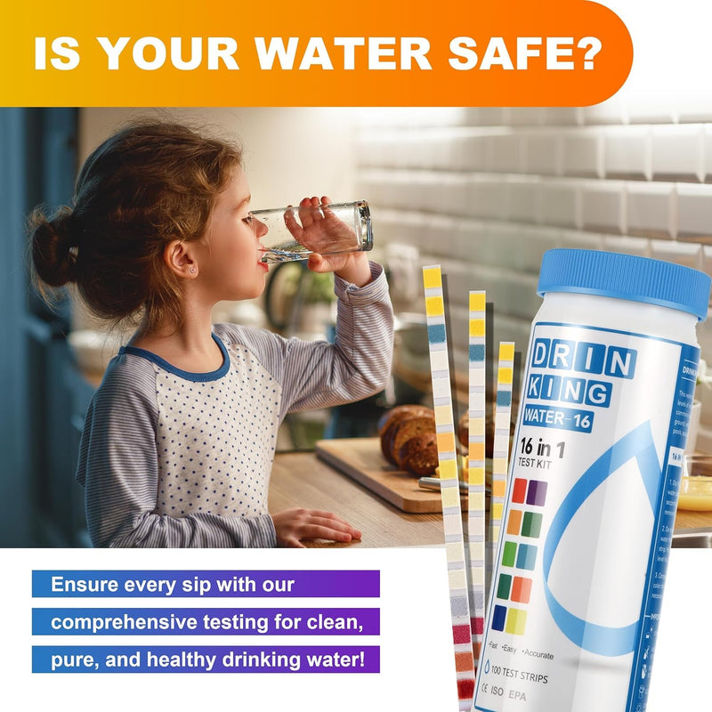 AAwipes Complete Water Testing Kits for Drinking Water 50 Strips + 2 Bacteria Tester Kits 17 in 1 Well, Tap, Drinkling Water, City Water Testing Strips (50)