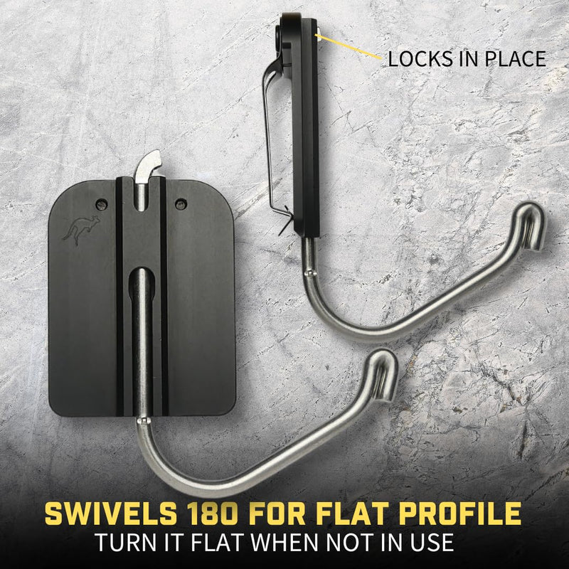 Holstery HookMaster | Tool Belt Utility Hook Holster - Heavy-Duty Steel Swivel Hook Holder - All Metal