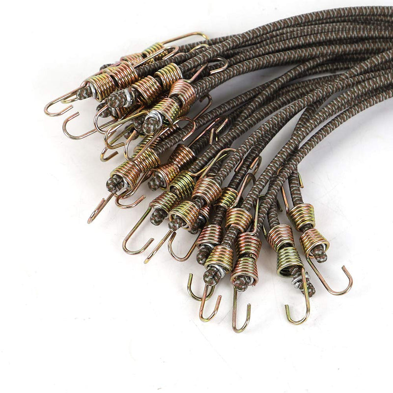 XSTRAP STANDARD 20 Pack Mini Bungee Cords with Hooks, 10 Inch Rubber Stretchy Bungee Cords for Camping, Tools, Tarp Covers, Canvas Canopies, and Cargo (Camouflage), Hang Christmas Ornaments Camouflage