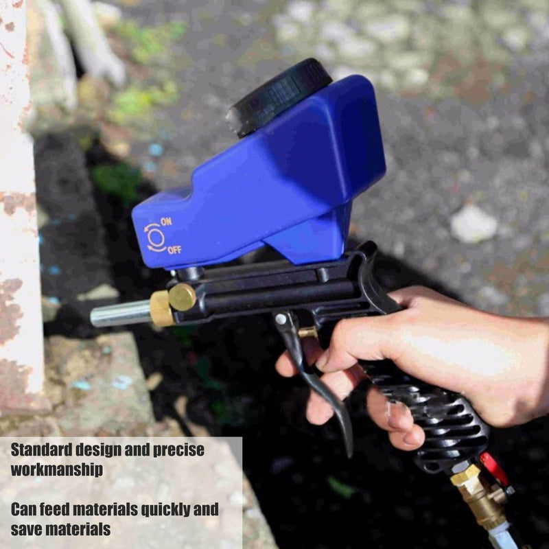 Feed Sandblasting Gun, Portable Handheld Sandblaster 70-150 PSI 6000RPM Air Sand Spray Gun Blasting Machine Tool Set Kit Paint Guns Accessories with Connector