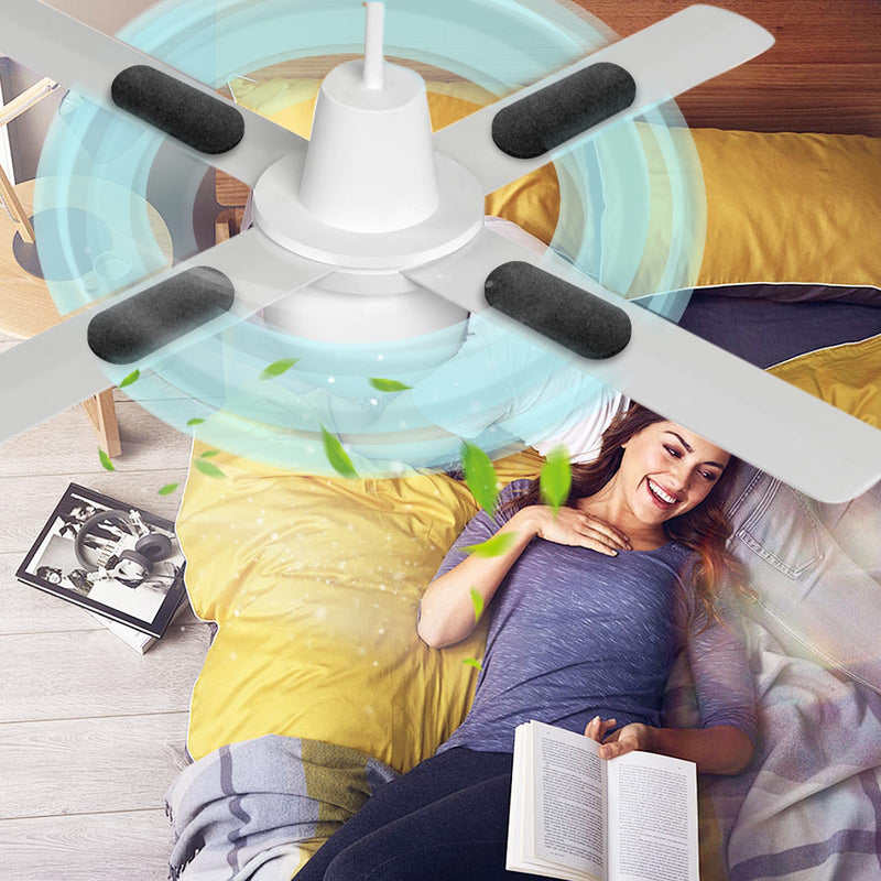 15 Pack Ceiling Fan Filters for Blades, Air Filters with Activated Charcoal, Universal Ceiling Fan Air Purifiers for Common Household Contaminants Black