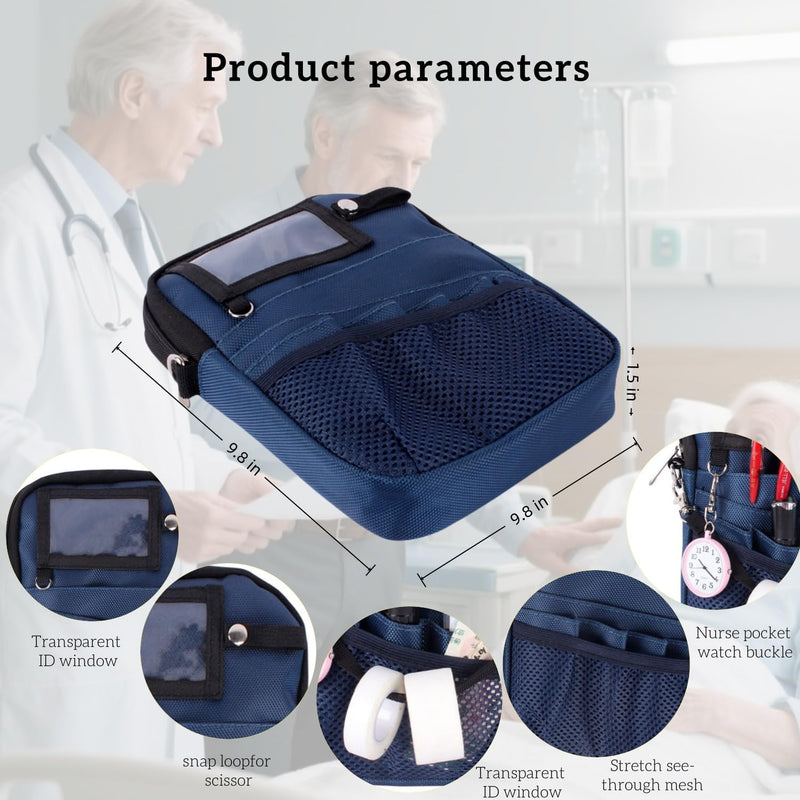 Nursing Fanny Pack,Nurse Waist Pouch,Medical Gear Pockets Adjustable Waist Strap/Multi Compartment/Multicolored Suitable for Nurses,Caregivers,and Other Practitioners（Blue） Blue